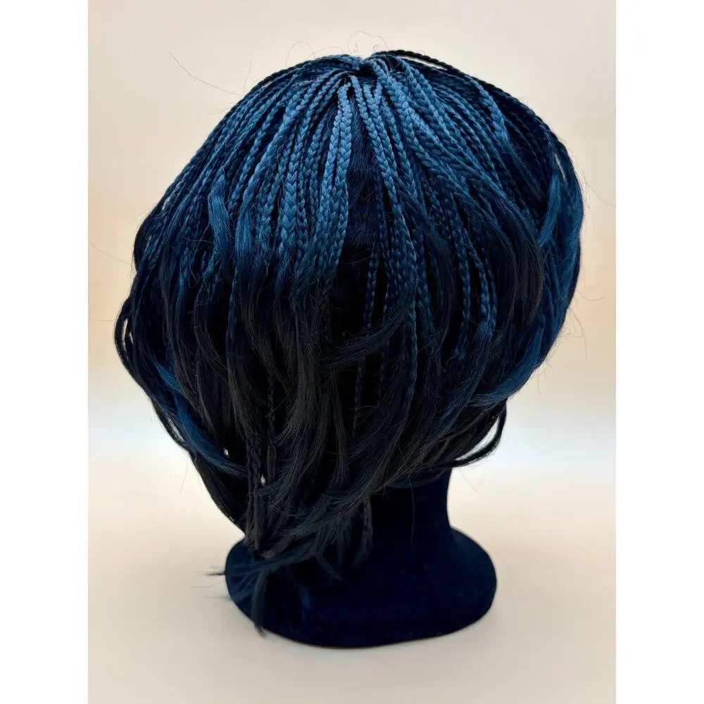 Black Braided Wig Short Bob Synthetic Hair Cosplay Halloween Costume Adult